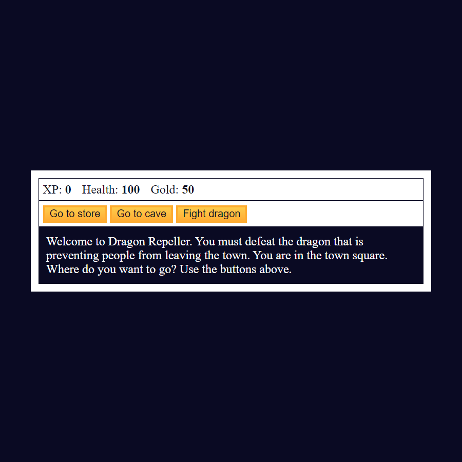 Role Playing Game Project Screenshot.